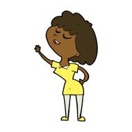 cartoon happy woman about to speak N7