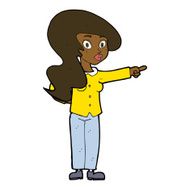 cartoon pretty woman pointing N27