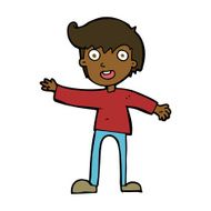 cartoon excited boy N111