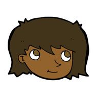 cartoon female face N106