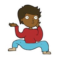 cartoon boy doing crazy dance N8