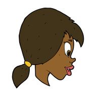 cartoon pretty female face N66