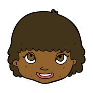 cartoon happy female face N125