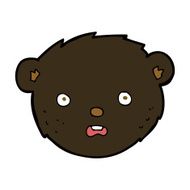 cartoon black bear face N19