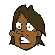 cartoon frightened face N8