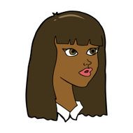 cartoon pretty girl with long hair N8