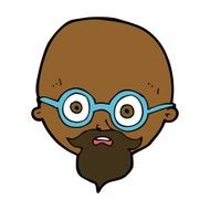 cartoon shocked man with beard N11
