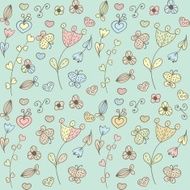 Abstract floral background with hearts and flowers N2