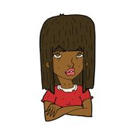 cartoon girl with folded arms N7