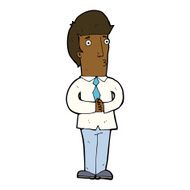 cartoon nervous man N112