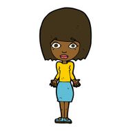 cartoon woman shrugging shoulders N336