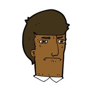 cartoon man narrowing eyes N25