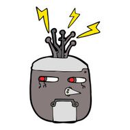 cartoon robot head N56