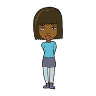 cartoon serious girl N7