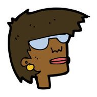 cartoon female face with glasses N7