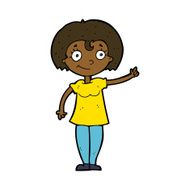 cartoon happy woman pointing N47