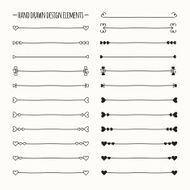 Hand drawn vector line border set and scribble design element N3