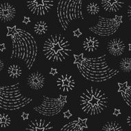 Seamless space background with planets comets and stars N2