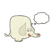 cartoon happy elephant with thought bubble N14