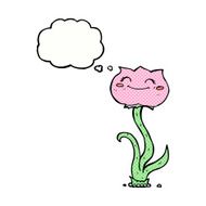 cartoon flower with thought bubble N55