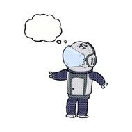cartoon astronaut with thought bubble N132