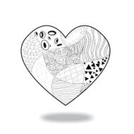 abstract pattern heart illustration in zentangle style N3