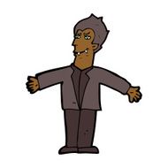 cartoon vampire man with open arms N7