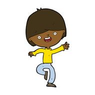 cartoon happy boy dancing N6