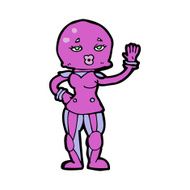 cartoon female astronaut N21