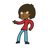cartoon woman pointing N149