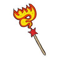 cartoon magic wand casting fire spell N4