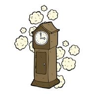 cartoon dusty old grandfather clock N4