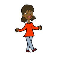 cartoon woman with no worries N26