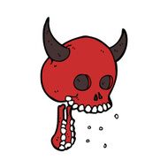 cartoon spooky skull N122