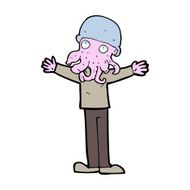 cartoon alien squid face man N7