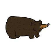 funny cartoon black bear N17