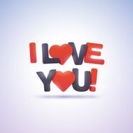 I love you text with hearts N3