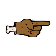 cartoon pointing severed hand symbol N4