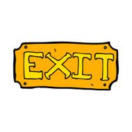 cartoon exit sign N14
