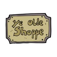 cartoon old fake shop sign N6