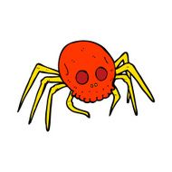 cartoon spooky halloween skull spider N7