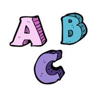 cartoon ABC letters N14