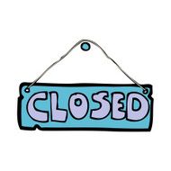 cartoon closed shop sign N7