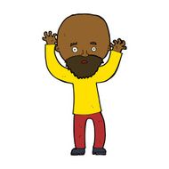 cartoon bearded man panicking N7