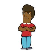 cartoon annoyed man with folded arms N13