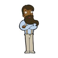 cartoon bearded hipster man N7