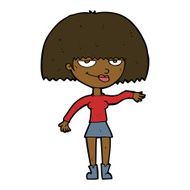 cartoon smug woman making dismissive gesture N7