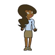 cartoon woman shrugging shoulders N337