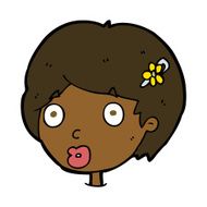 cartoon surprised female face N46