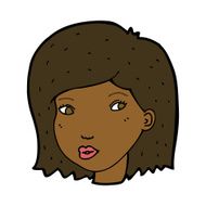 cartoon female face N109